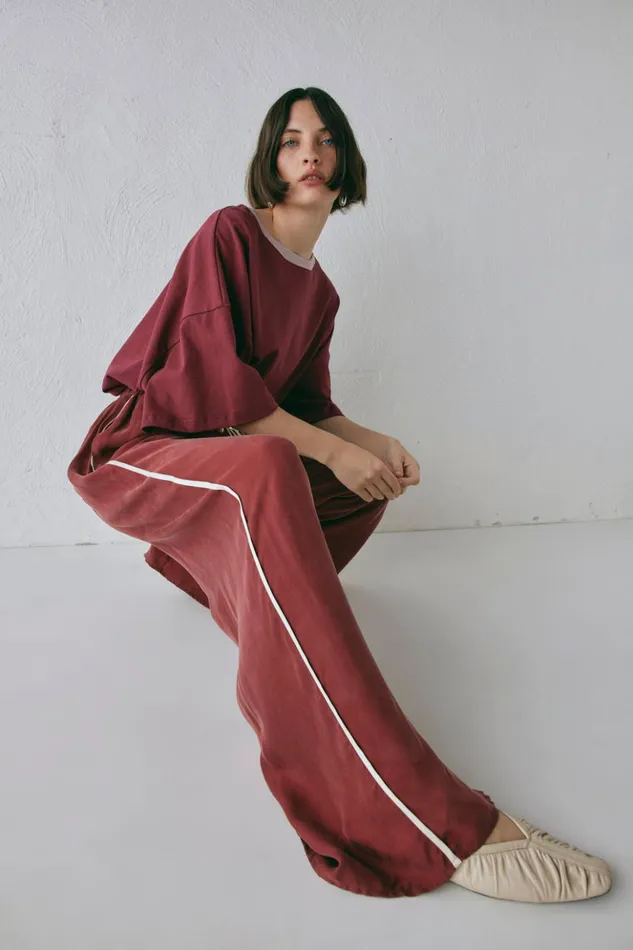 VRG GRL Pants Women Moonscapes Pants Wine VRG GRL Pants Women Moonscapes Pants Wine