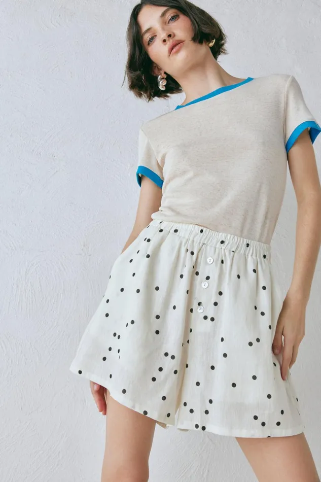 VRG GRL Shorts Women Eliza Linen Shorts Dot