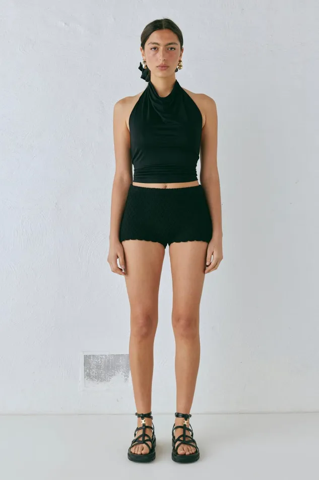 VRG GRL Shorts Women Inner Glow Knit Shorts Black