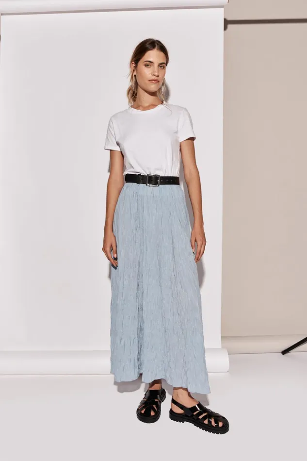 VRG GRL Skirts Women Solara Midi Skirt Sky