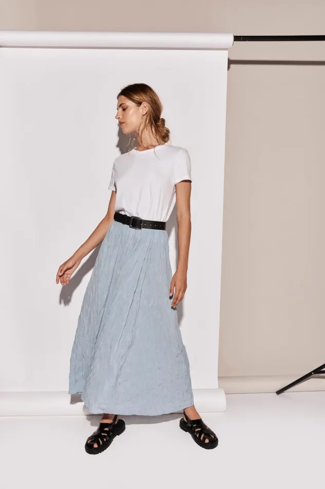 VRG GRL Skirts Women Solara Midi Skirt Sky