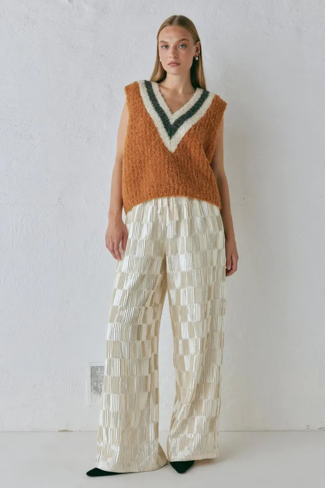 VRG GRL Vests Women Macy Knit Vest Burnt Orange VRG GRL Vests Women Macy Knit Vest Burnt Orange