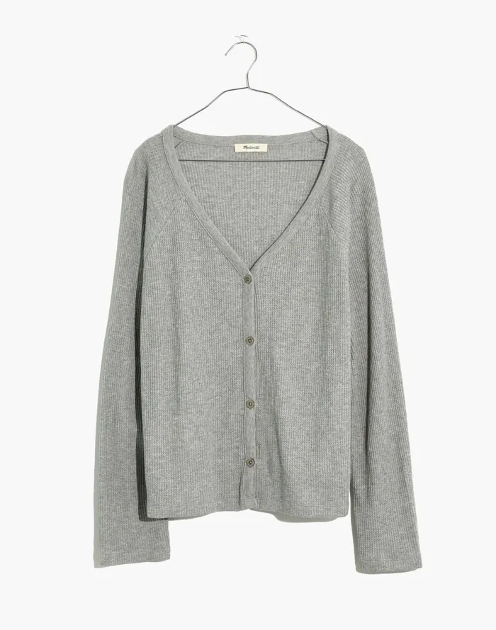 Waffle Knit Button Front Pajama Top Salt And Pepper Heather Women Madewell Pajamas Waffle Knit Button Front Pajama Top Salt And Pepper Heather Women Madewell Pajamas