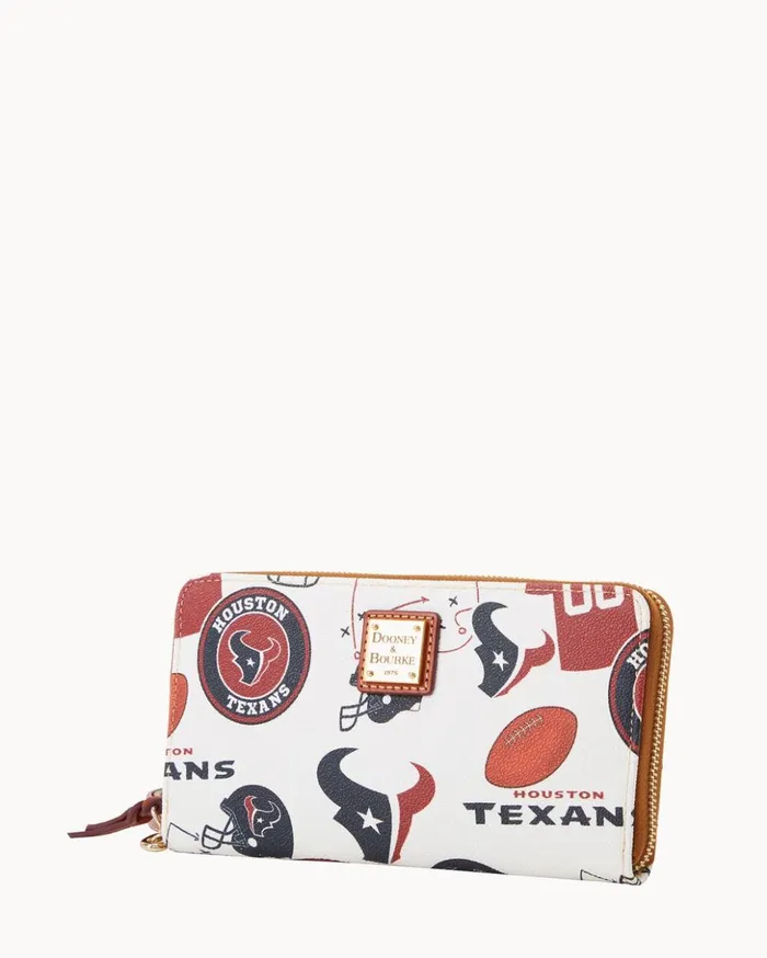Wallets Women Dooney and Bourke NFL Texans Large Zip Around Wristlet Texans