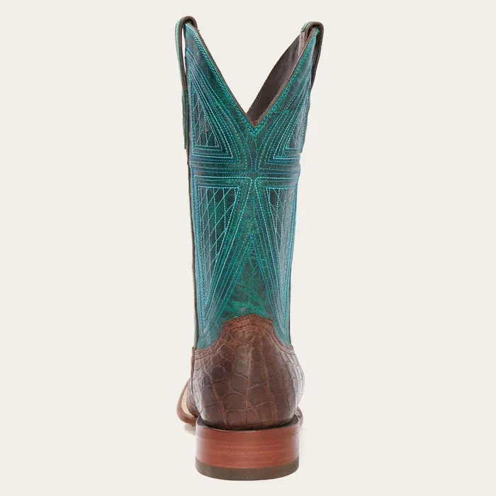 Western Men Stetson Big Horn Tobacco Alligator Cowboy Boot Brown