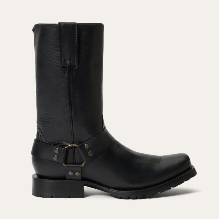 Western Men Stetson Heritage Harness Boots Black