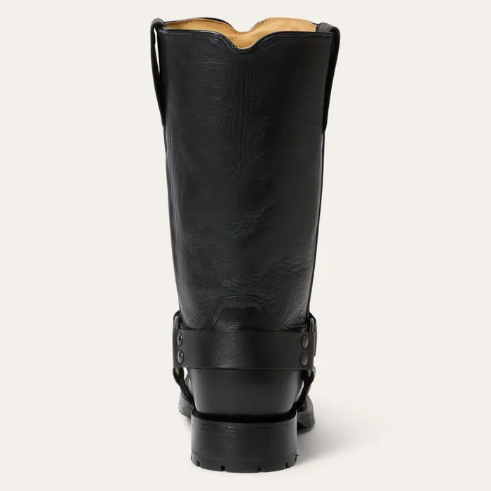 Western Men Stetson Heritage Harness Boots Black