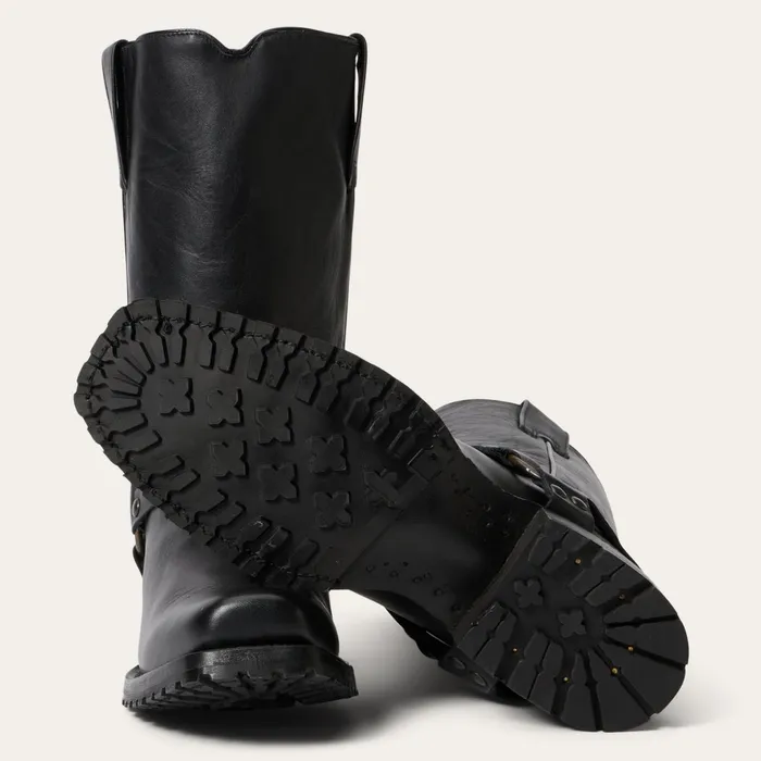 Western Men Stetson Heritage Harness Boots Black
