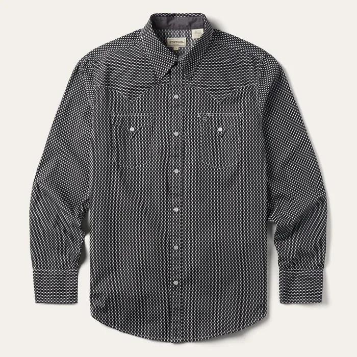 Western Shirts Men Stetson Black Diamond Shirt Black