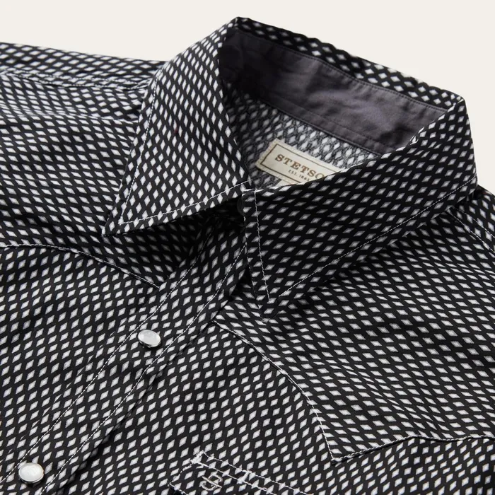 Western Shirts Men Stetson Black Diamond Shirt Black