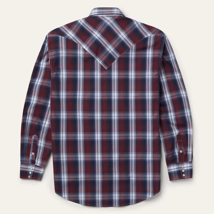 Western Shirts Men Stetson Good Luck Plaid Western Shirt Wine