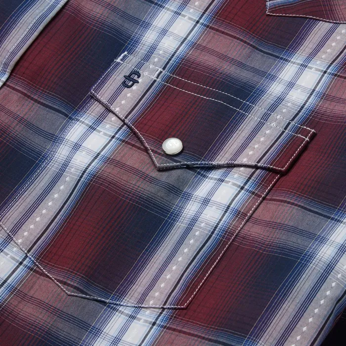 Western Shirts Men Stetson Good Luck Plaid Western Shirt Wine