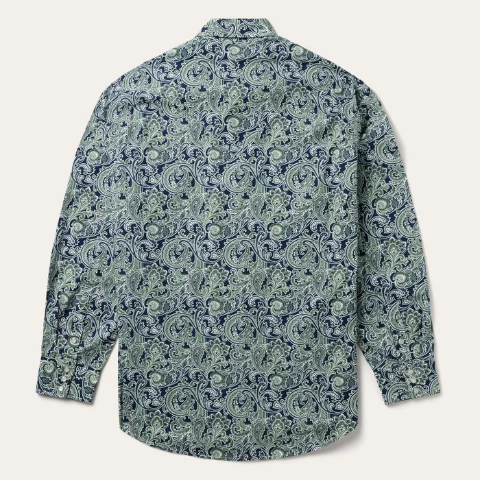 Western Shirts Men Stetson Greenspring Paisley Print Western Shirt Blue