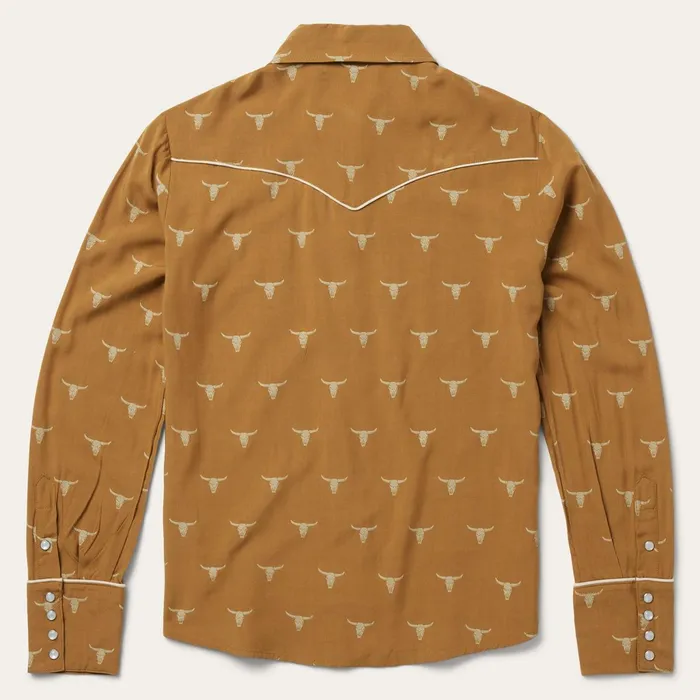 Western Shirts Women Stetson Mojave Longhorn Print Snap Western Shirt Brown