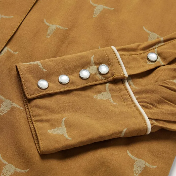 Western Shirts Women Stetson Mojave Longhorn Print Snap Western Shirt Brown