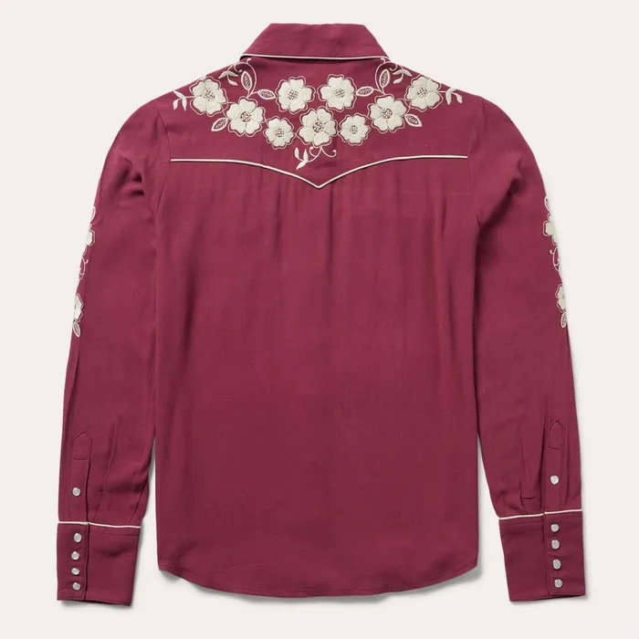 Western Shirts Women Stetson Wine Classic Western Snap Shirt Wine