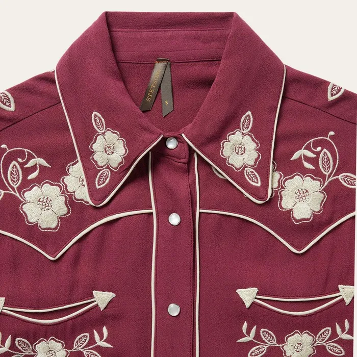 Western Shirts Women Stetson Wine Classic Western Snap Shirt Wine