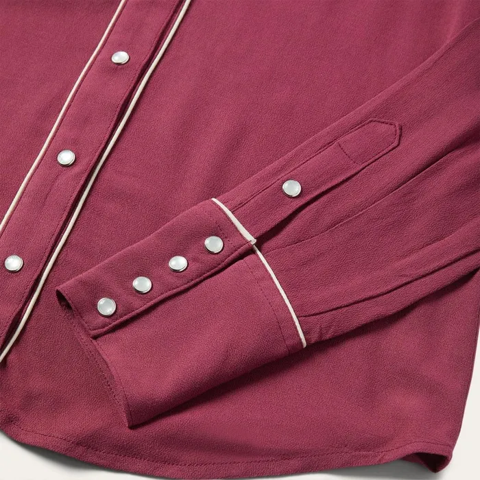Western Shirts Women Stetson Wine Classic Western Snap Shirt Wine
