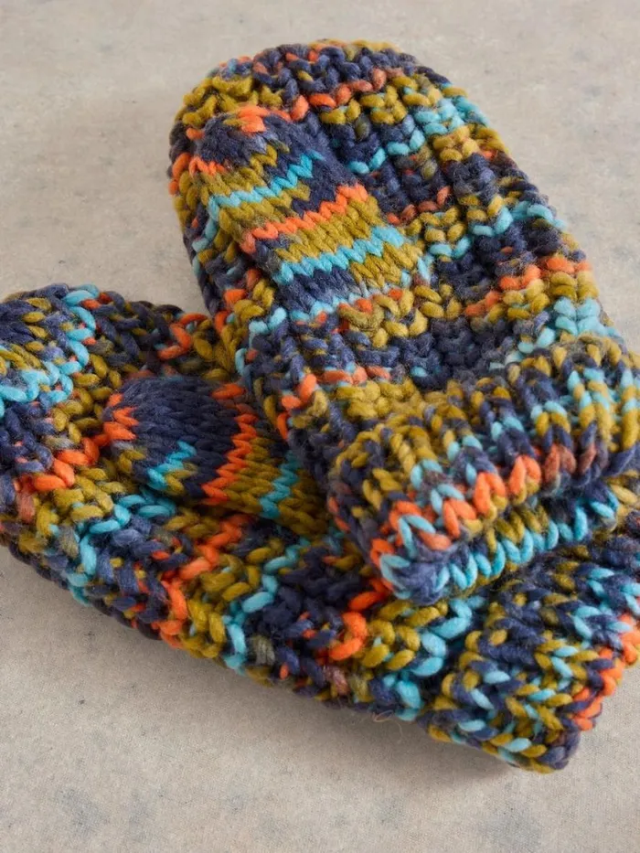 White Stuff Accessories Spacedye Mittens Blue Multi 8211 Kids