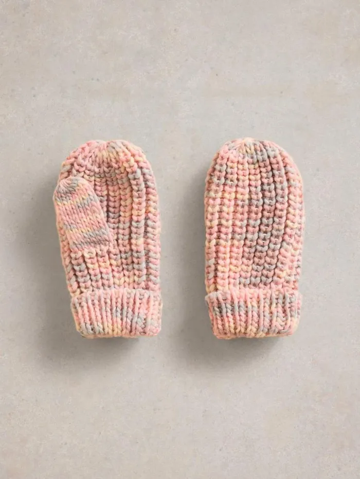 White Stuff Accessories Spacedye Mittens Pink Multi 8211 Kids