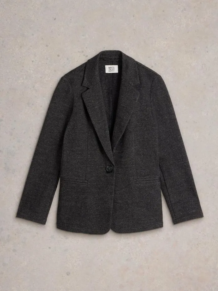 White Stuff Coats and Jackets Evelyn Jersey Tailored Blazer Grey Multi 8211 Women