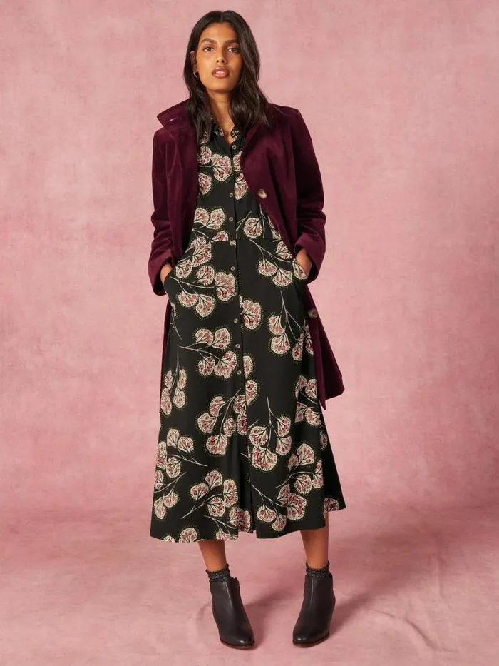 White Stuff Coats and Jackets Karla Smart Velvet Coat Dk Plum 8211 Women