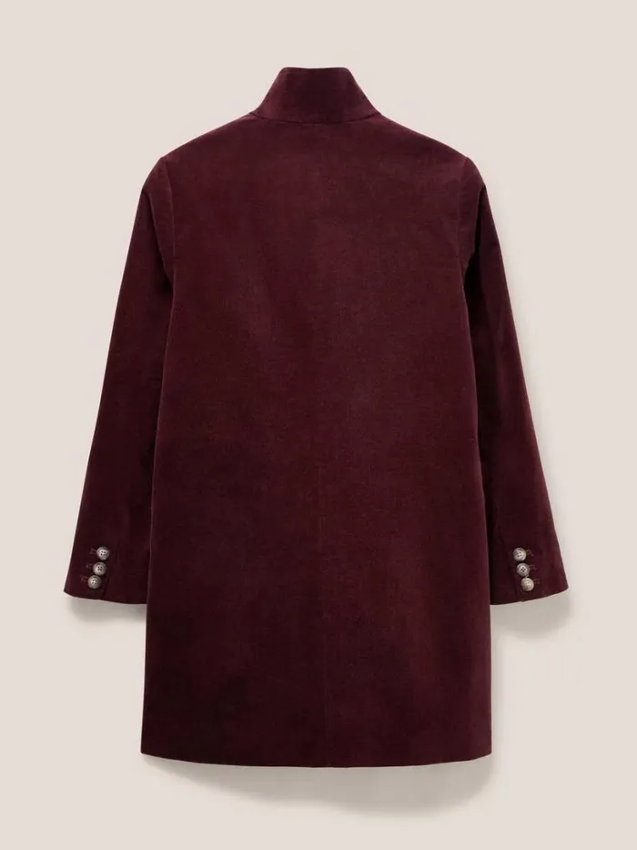 White Stuff Coats and Jackets Karla Smart Velvet Coat Dk Plum 8211 Women