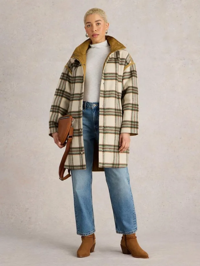 White Stuff Coats and Jackets Marlowe Reversible Check Coat Ivory Multi 8211 Women White Stuff Coats and Jackets Marlowe Reversible Check Coat Ivory Multi 8211 Women