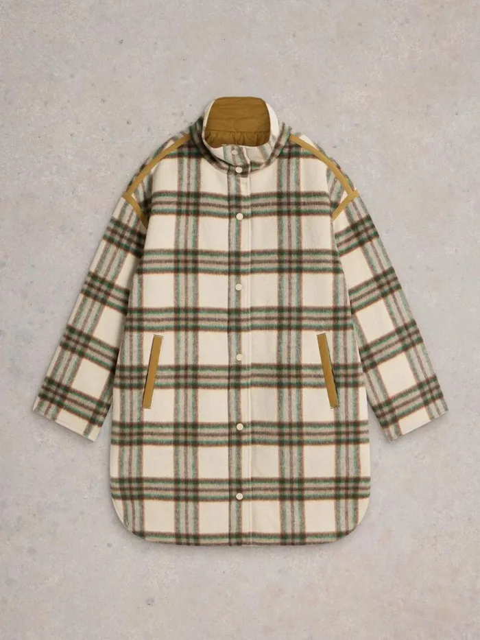 White Stuff Coats and Jackets Marlowe Reversible Check Coat Ivory Multi 8211 Women White Stuff Coats and Jackets Marlowe Reversible Check Coat Ivory Multi 8211 Women