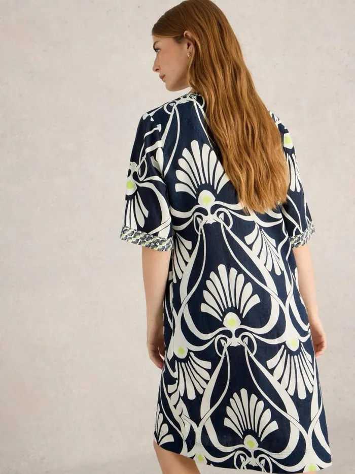 White Stuff Dresses Ash Linen Dress Navy Print 8211 Women White Stuff Dresses Ash Linen Dress Navy Print 8211 Women