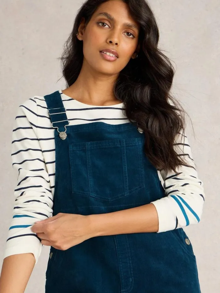 White Stuff Dresses Emmie Organic Cord Pinafore Dk Teal 8211 Women