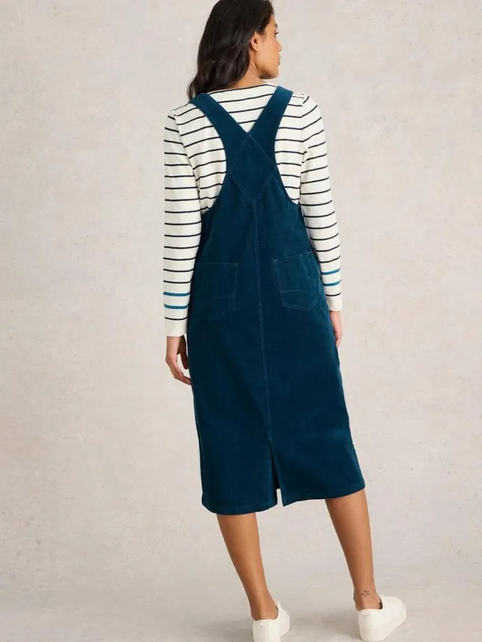 White Stuff Dresses Emmie Organic Cord Pinafore Dk Teal 8211 Women