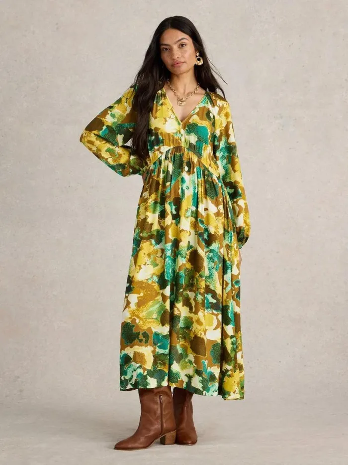 White Stuff Dresses Imogen Midi Dress Yellow Print 8211 Women