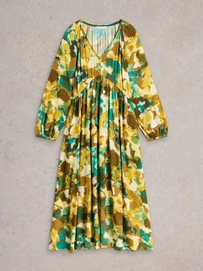 White Stuff Dresses Imogen Midi Dress Yellow Print 8211 Women