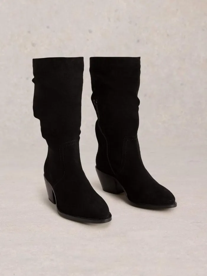 White Stuff Heels Azalea Mid Slouch Suede Boot Pure Black 8211 Women White Stuff Heels Azalea Mid Slouch Suede Boot Pure Black 8211 Women
