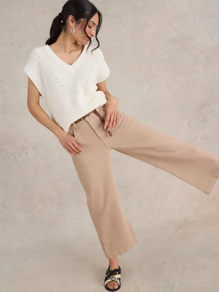 White Stuff Jeans Tia Cropped Wide Leg Jean Dark Natural 8211 Women