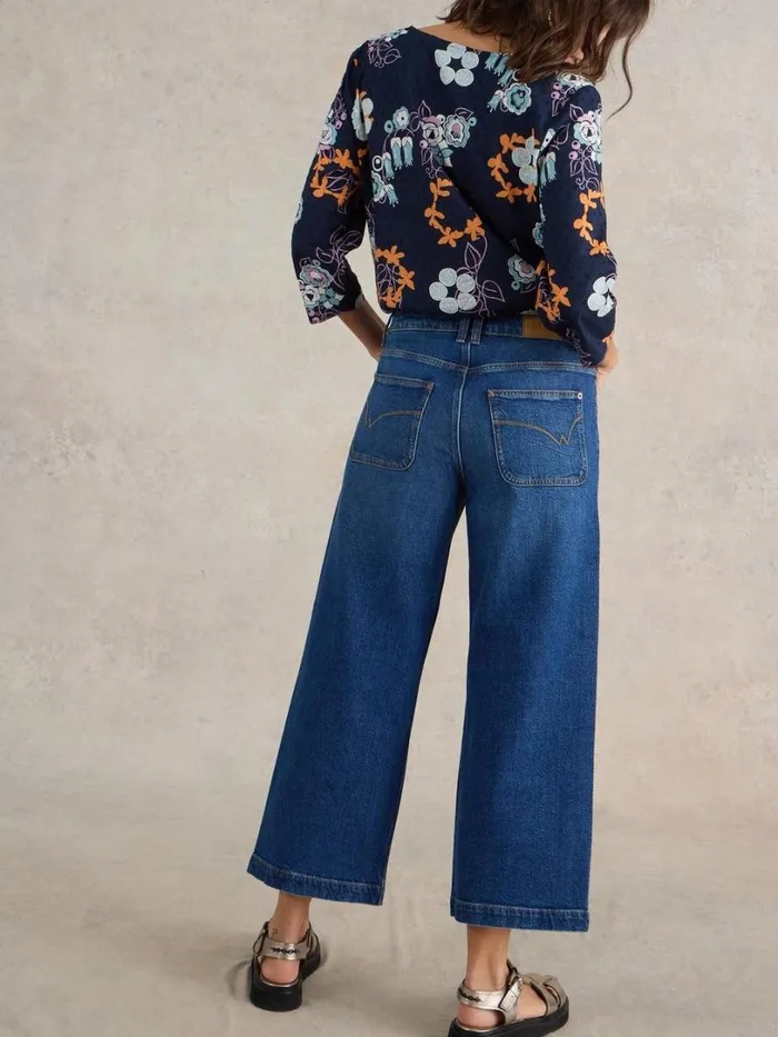 White Stuff Jeans Tia Cropped Wide Leg Jean Dk Denim 8211 Women