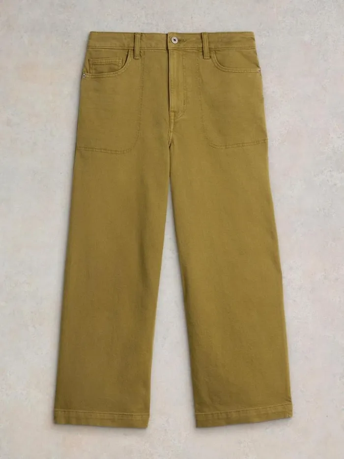 White Stuff Jeans Tia Cropped Wide Leg Jean Khaki Green 8211 Women White Stuff Jeans Tia Cropped Wide Leg Jean Khaki Green 8211 Women