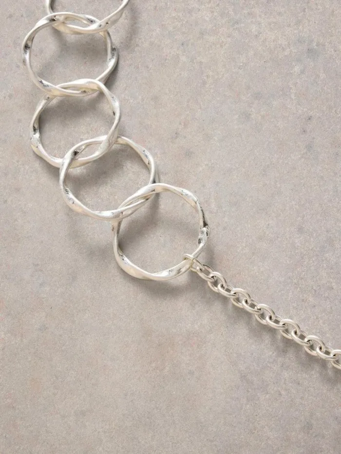 White Stuff Jewellery CYNTHIA ROUND CHAIN NECKLACE Silver Tone Metallic 8211 Women