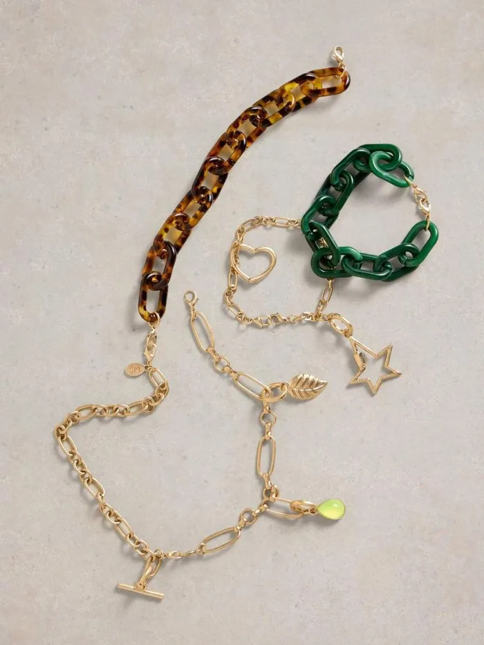 White Stuff Jewellery Metal Charm Necklace Gold Tone Metallic 8211 Women