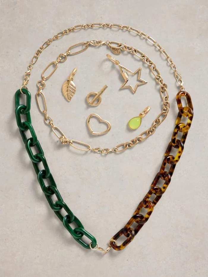 White Stuff Jewellery Metal Charm Necklace Gold Tone Metallic 8211 Women