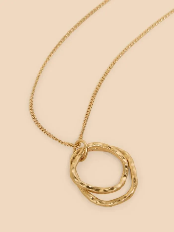White Stuff Jewellery Oval Pendant Necklace Gold Tone Metallic 8211 Women