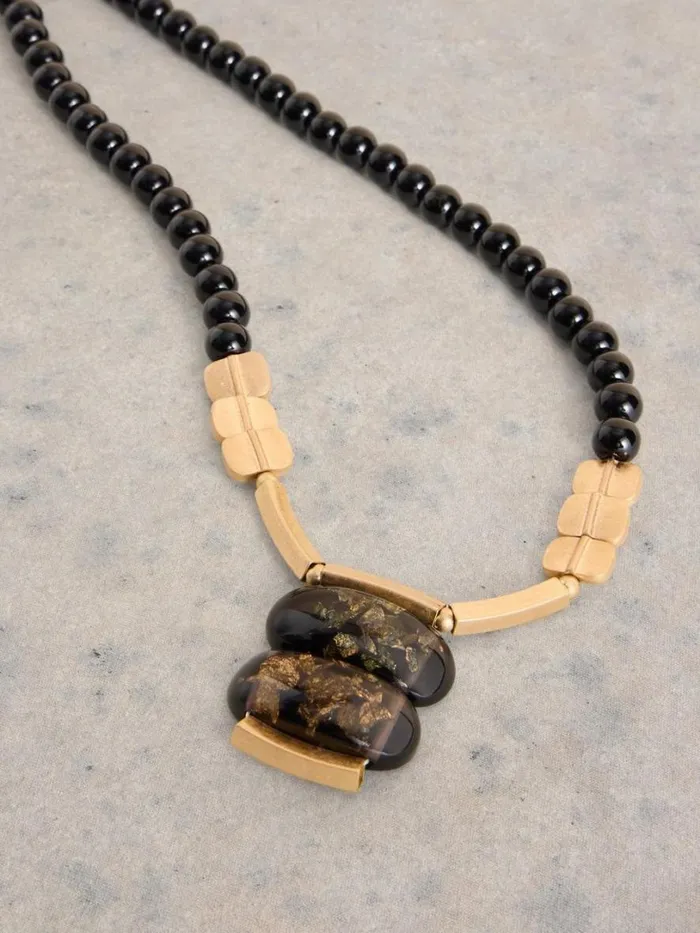 White Stuff Jewellery Petunia Abstract Bead Necklace Black Multi 8211 Women