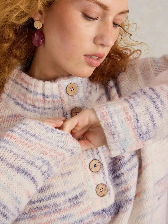 White Stuff Knitwear BELLA BUTTON JUMPER Ivory Multi 8211 Women White Stuff Knitwear BELLA BUTTON JUMPER Ivory Multi 8211 Women