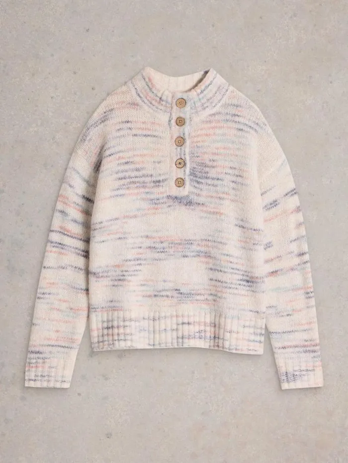 White Stuff Knitwear BELLA BUTTON JUMPER Ivory Multi 8211 Women White Stuff Knitwear BELLA BUTTON JUMPER Ivory Multi 8211 Women