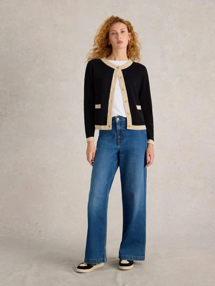 White Stuff Knitwear CHARLOTTE CARDI Black Multi 8211 Women