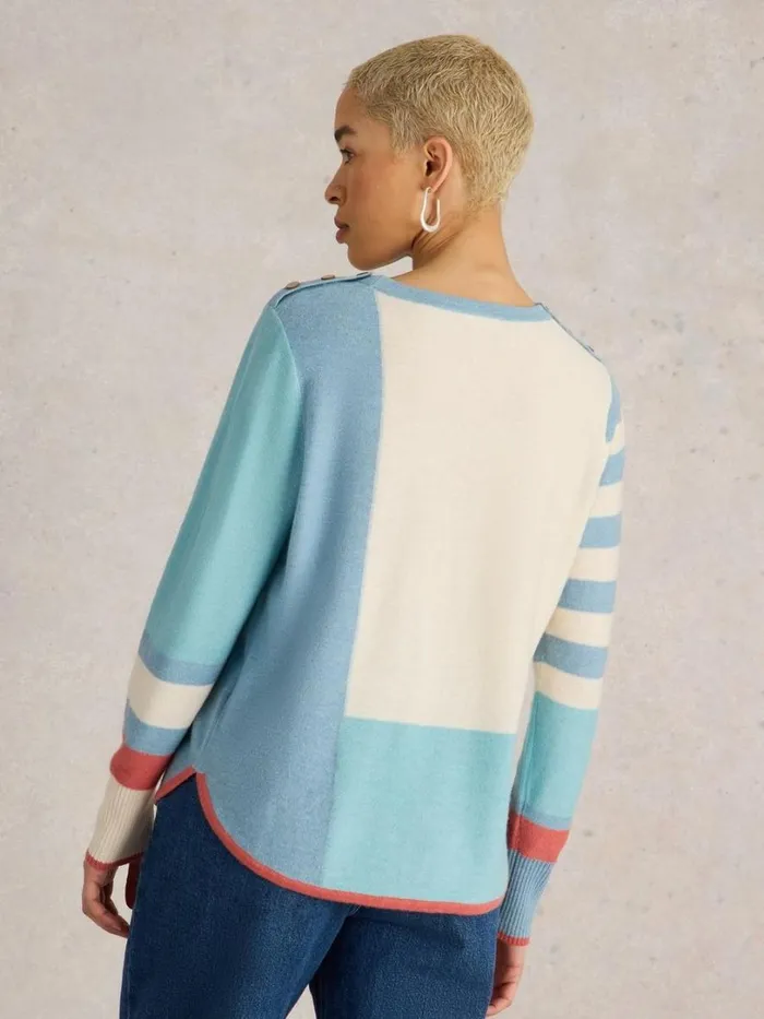 White Stuff Knitwear EMMA COLOURBLOCK JUMPER Blue Multi 8211 Women White Stuff Knitwear EMMA COLOURBLOCK JUMPER Blue Multi 8211 Women