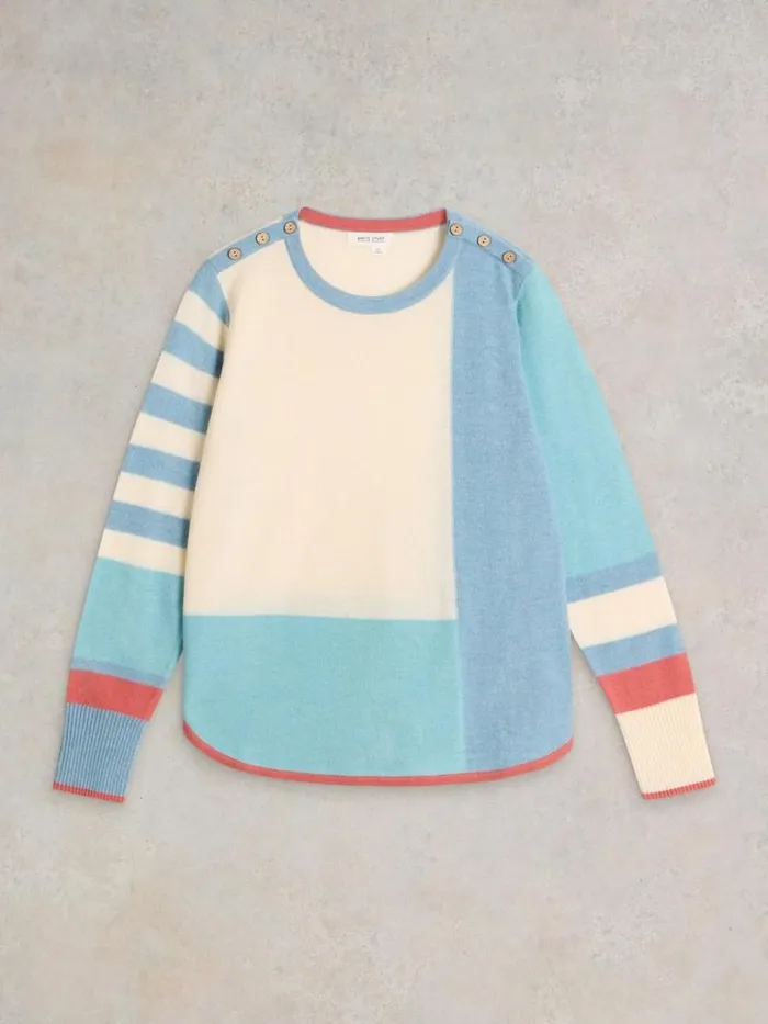 White Stuff Knitwear EMMA COLOURBLOCK JUMPER Blue Multi 8211 Women White Stuff Knitwear EMMA COLOURBLOCK JUMPER Blue Multi 8211 Women