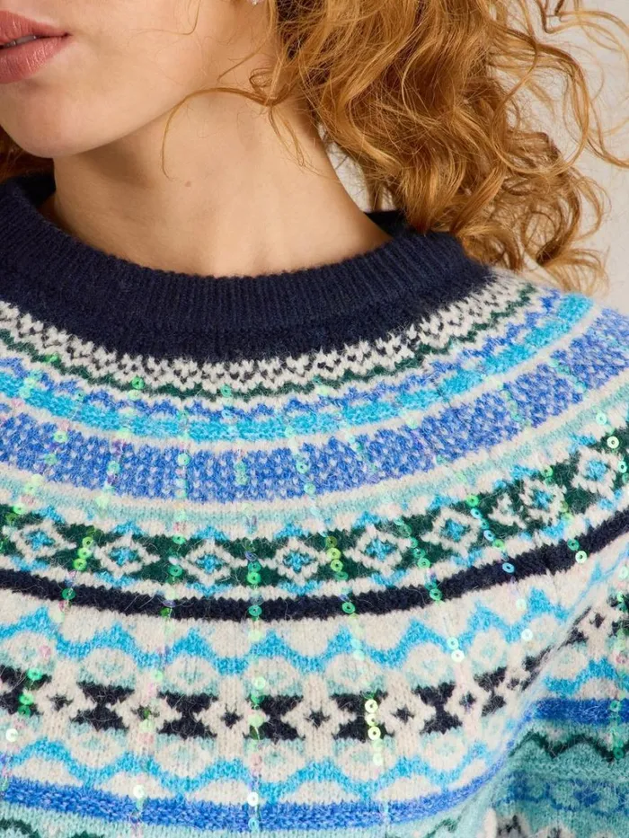 White Stuff Knitwear FROSTED FAIRISLE JUMPER Natural Multi 8211 Women White Stuff Knitwear FROSTED FAIRISLE JUMPER Natural Multi 8211 Women