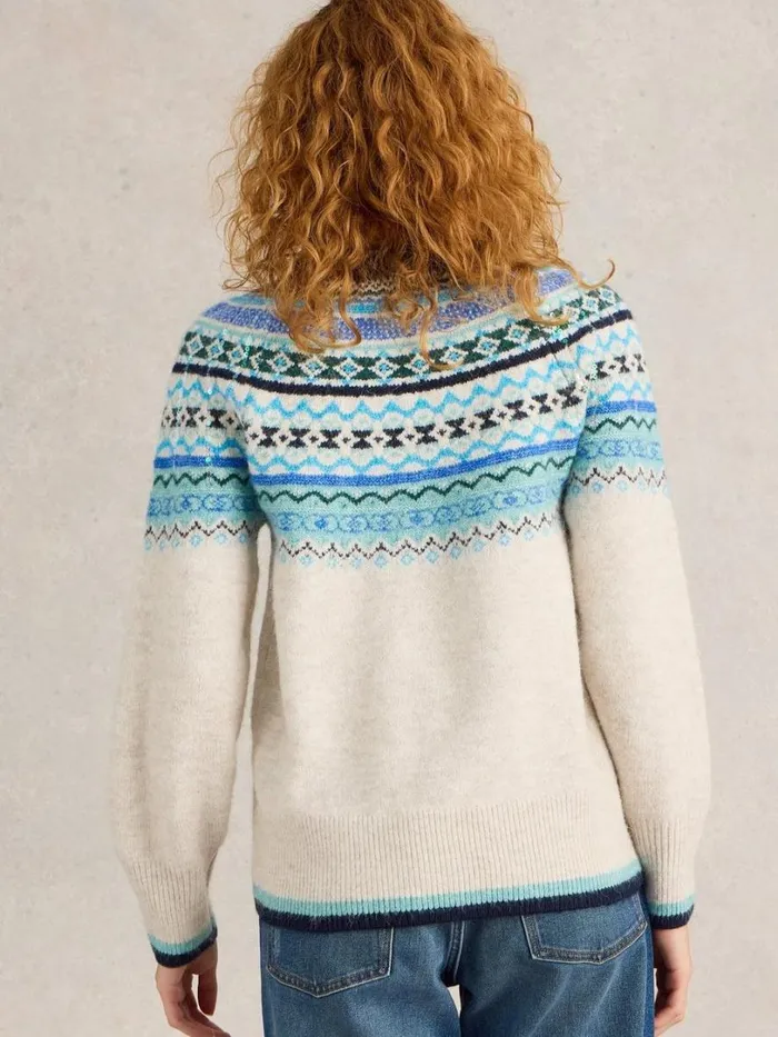 White Stuff Knitwear FROSTED FAIRISLE JUMPER Natural Multi 8211 Women White Stuff Knitwear FROSTED FAIRISLE JUMPER Natural Multi 8211 Women